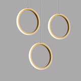 Asymmetrical Bola Halo LED Staircase Chandelier in Black/Gold for Split Level Entryway