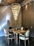 Spiral Tiered/ Layered Crystal Fringe Chandelier