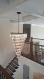 Spiral Tiered/ Layered Crystal Fringe Chandelier