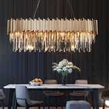 Long Crystal Dining Room Chandelier