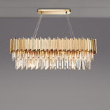 Long Crystal Dining Room Chandelier