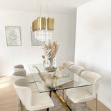 Long Crystal Dining Room Chandelier