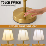 5w Small Cordless Lamp Gold,3000 mah Battery Operated Lamp,3 Level Dimmable Led Mini Lamp,Mini Touch Lamp with charge indicator,Vintage Small Lamps for Small Spaces,Kitchen Counter,Besides,Bookshelf