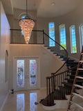 Spiral Tiered/ Layered Crystal Fringe Chandelier