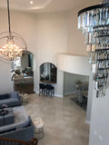 Spiral Tiered/ Layered Crystal Fringe Chandelier