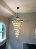 Spiral Tiered/ Layered Crystal Fringe Chandelier