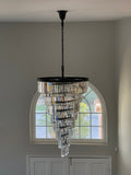 Spiral Tiered/ Layered Crystal Fringe Chandelier