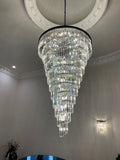 Spiral Tiered/ Layered Crystal Fringe Chandelier