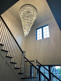 Spiral Tiered/ Layered Crystal Fringe Chandelier