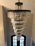 Spiral Tiered/ Layered Crystal Fringe Chandelier