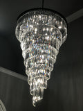 Spiral Tiered/ Layered Crystal Fringe Chandelier