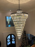 Spiral Tiered/ Layered Crystal Fringe Chandelier