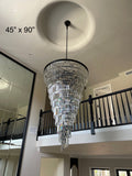 Spiral Tiered/ Layered Crystal Fringe Chandelier