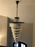 Spiral Tiered/ Layered Crystal Fringe Chandelier