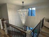 Spiral Tiered/ Layered Crystal Fringe Chandelier