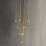 Brushed Brass Round Chandelier