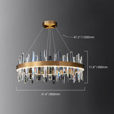 Modern stainless steel first-class crystal strip Chandelier