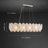 Modern glass feather long Chandelier