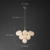 Fashion connected glass ball chandelier with brass suspender