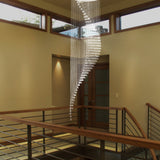 Moon Shaped Spiral Wave Raindrop Crystal Chandelier