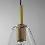 Modern retro copper light chandelier with glass shade