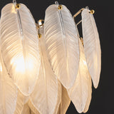 Modern glass feather long Chandelier