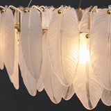 Modern glass feather round Chandelier