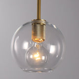 Modern retro copper light chandelier with glass shade