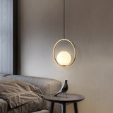 Brass Ring Globe Glass pendant lighting