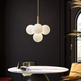 Fashion connected glass ball chandelier with brass suspender