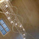 Double Spiral Raindrop Crystal Chandelier - Flush Mount Ceiling Light