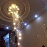 Double Spiral Raindrop Crystal Chandelier - Flush Mount Ceiling Light