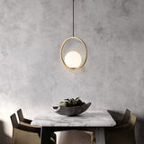 Brass Ring Globe Glass pendant lighting