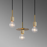 Modern retro copper light chandelier with glass shade