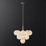 Fashion connected glass ball chandelier with brass suspender