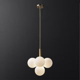 Fashion connected glass ball chandelier with brass suspender