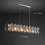 Long layered crystal chandelier