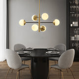 Modern brass globe multi ball connecting Chandelier