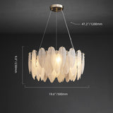 Modern glass feather round Chandelier