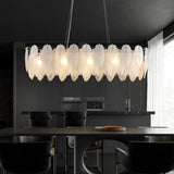 Modern glass feather long Chandelier