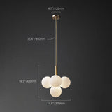 Fashion connected glass ball chandelier with brass suspender