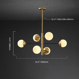 Modern brass globe multi ball connecting Chandelier