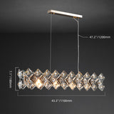 Long layered crystal chandelier