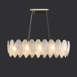 Modern glass feather long Chandelier