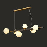 Long fashion 6-ball copper chandelier