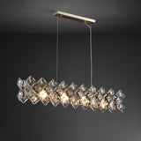 Long layered crystal chandelier