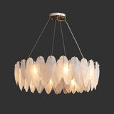 Modern glass feather round Chandelier