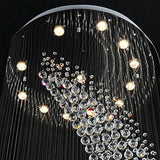 Moon Shaped Spiral Wave Raindrop Crystal Chandelier