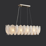 Modern glass feather long Chandelier