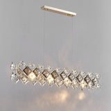 Long layered crystal chandelier